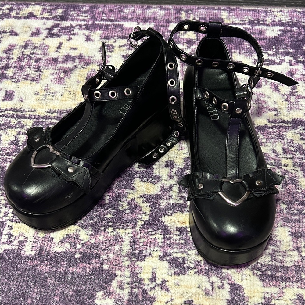 Black Platform Mary Jane Shoes